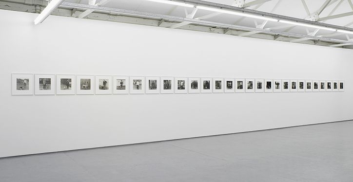 Walking the Dog, 1976-77. Installation view, Keith Arnatt, works 1967-1996, Maureen Paley, London 2012 